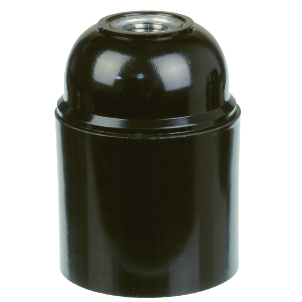 Lampen Fassung E27 Schwarz mit Schraubanschluss 250V - Glattmantel