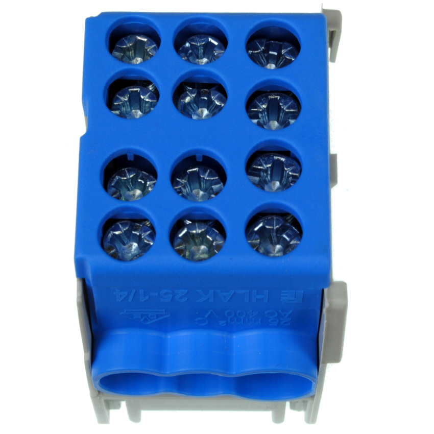 Hauptleitungsabzweigklemme HLAK 1-polig, 2 Eingänge 25 mm² in Blau