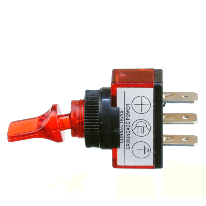 KFZ-Schalter EIN/AUS, beleuchtet 1-polig 12V/20A in Rot