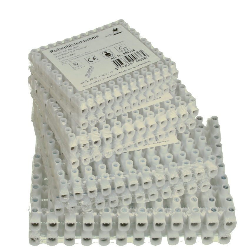 Lüsterklemme, Polypropylen, 12-polig 10-pack Weiß - Ø 1,0 - 4,0mm²