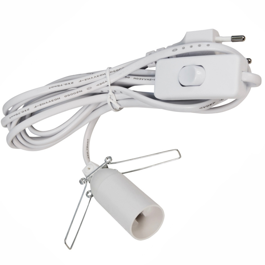 ChiliTec E14 Lampenfassung mit Schalter Fassung mit 3,4m Kabel -  Schnurschalter Lampenaufhängung Montagering für Lampenschirm Papier  Leuchten Stern Lampen Schwarz : : Beleuchtung