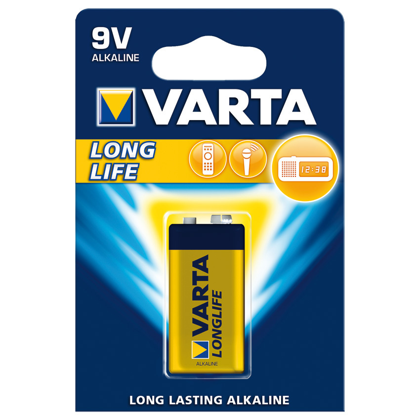 Batterie, LONGLIFE EXTRA, 9V-Block, VARTA
