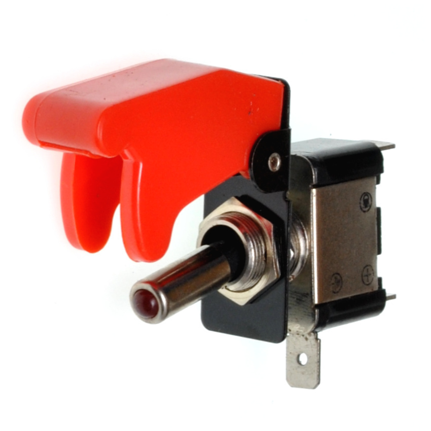 KFZ-Schalter mit Schutzkappe Led 12V 35A - Rote LED