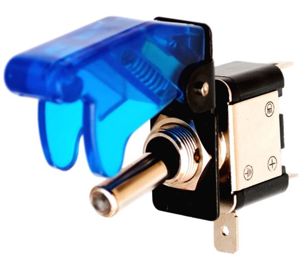Kill-Switch mit Schutzkappe und LED 12V/35A blau