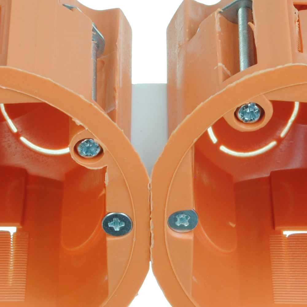 Anreihbare Hohlwanddose Gerätedose, Ø 68 mm, Tiefe 60 mm, Orange