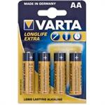 Varta Batterie, LONGLIFE EXTRA, Mignon, AA 1,5V 4x