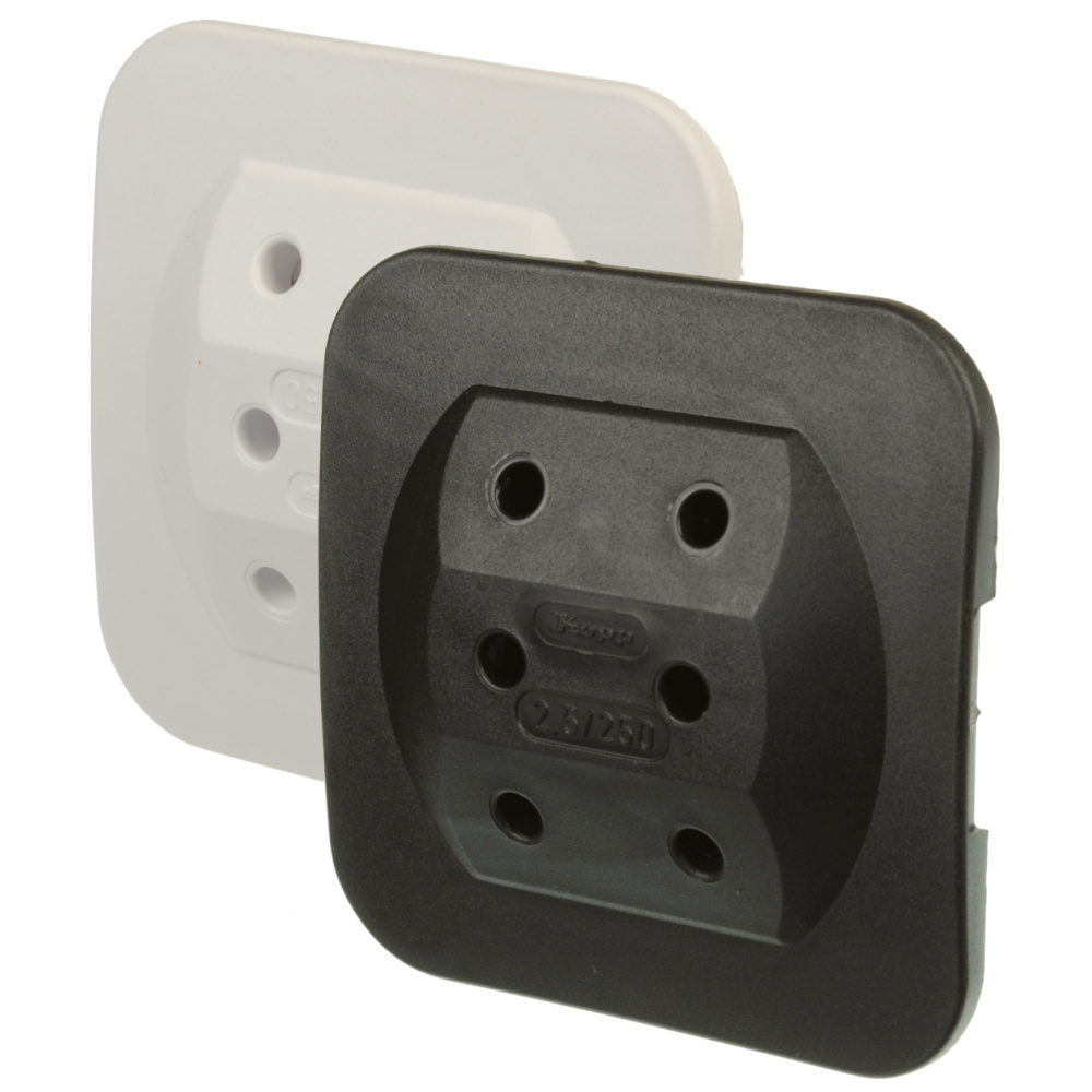 Schutzkontakt-Adapter schwarz / weiß 3 Eurosteckdosen